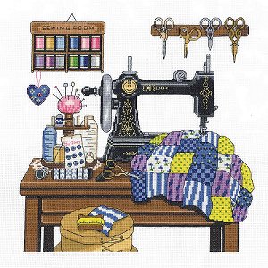 Janlynn Cross Stitch Kit - Antique Sewing Room MAIN