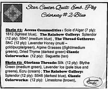 Jeannette Douglas Designs - Star Center Quilt - Colorway #2 Blue Embellishment Pack MAIN