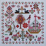 Queenstown Sampler Designs - Two Cheeky Sailors c1849 THUMBNAIL