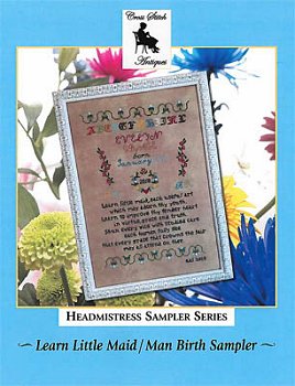 Cross Stitch Antiques - Learn Little Maid/Man Birth Sampler MAIN