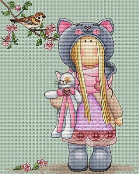 Les Petites Croix De Lucie Cross Stitch Un Amour De Chat Little Girl Kitten Kitty