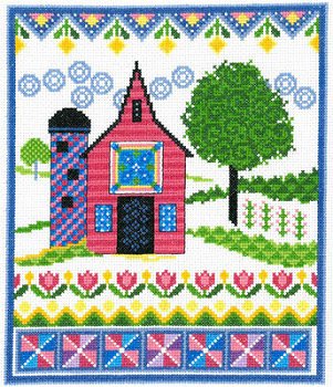 Imaginating - Barn With Spring Quilts 3200 MAIN