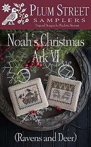 Plum Street Samplers - Noah's Christmas Ark VI - Ravens and Deer MAIN