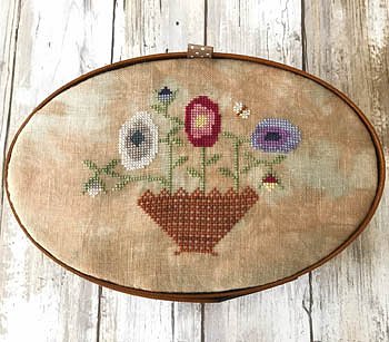 lucy beam love in stitches cross stitch summer flowers shaker box top