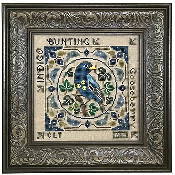 tellin emblem birdie & berries indigo bunting no. 117 cross stitch