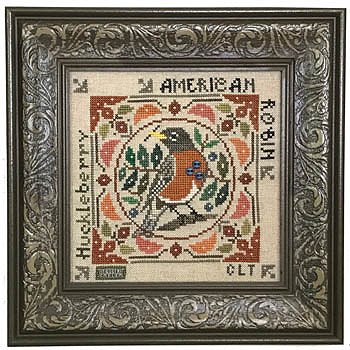 tellin emblem birdie & berries american robin no. 118 cross stitch