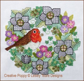 Lesley Teare - Blackwork Flowers with Robin MAIN
