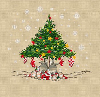 Les Petites Croix De Lucie - Christmas Bunnies Tree MAIN
