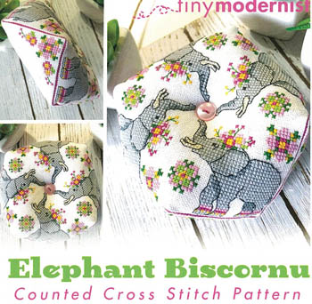 Tiny Modernist - Elephant Biscornu MAIN