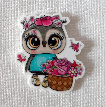 Les Petites Croix De Lucie Magnet - Owl With Flowers Magnet MAIN