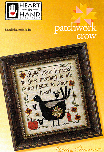 Heart In Hand Needleart - Patchwork Crow MAIN