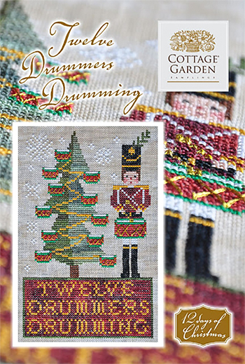 Cottage Garden Samplings - 12 Days of Christmas - Twelve Drummers Drumming MAIN