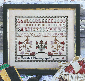 1897 Schoolhouse Samplers - She Hath Wings - Elizabeth Mounsey - Aged 9 Years MAIN