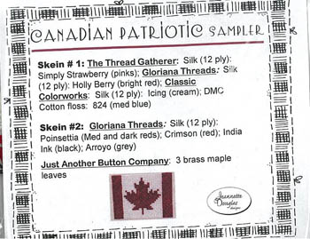 Jeannette Douglas Designs - Canadian Patriotic Sampler Embellishment Pack MAIN