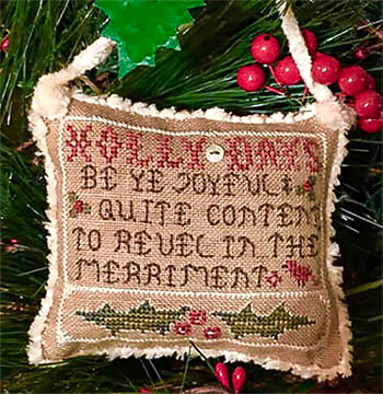 Homespun Elegance - 2020 Sampler Ornament - Holly Days MAIN