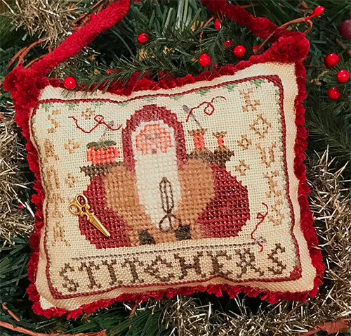 homespun elegance cross stitch homespun elegance 2020 santa ornament santa loves stitchers cross