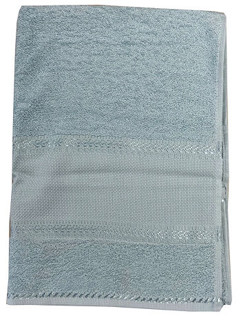 Viscose Border Hand Towel - Blue MAIN