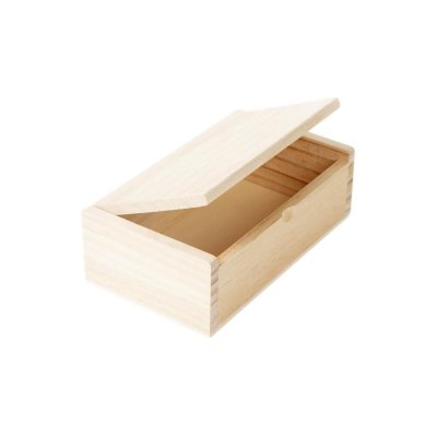 Unfinished Wood Box With Wood Hinge MAIN