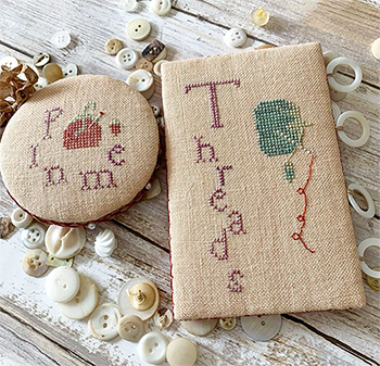 Lucy Beam - Heirloom Tomato Needlework Set Thread Board & Pin Disk MAIN