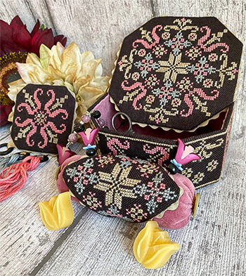 Mani Di Donna - Black Fantasy Octagonal Sewing Box MAIN
