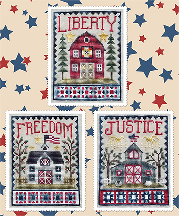 Waxing Moon Designs - Patriotic Barn Trio MAIN