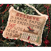 Homespun Elegance - 2021 Sampler Ornament - Believe In Santa THUMBNAIL