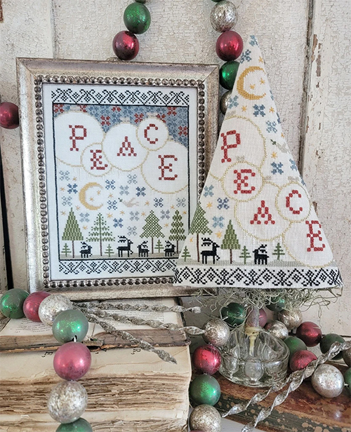 hello from liz mathews cross stitch fifth day of christmas sampler & tree cross stitch