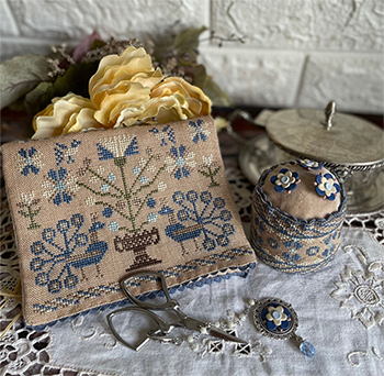 Mani Di Donna - Blue Peacocks Sewing Set MAIN