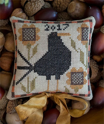 Plum Street Samplers - Betsy's Autumn Bird & Acorn MAIN