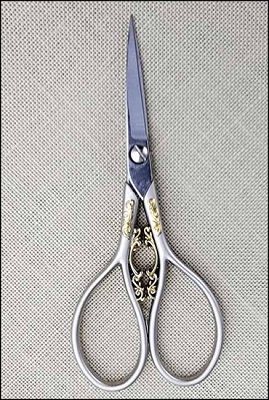 Marquis 4/1/4" Embroidery Scissors w/ Gold Filagree MAIN