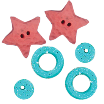 Button Pack - Christmas Beach Sled Ornaments MAIN