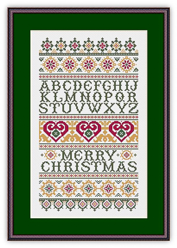 Happiness Is HeartMade - Christmas - Merry Christmas Alphabet Sampler MAIN
