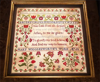 Hands Across The Sea Samplers - Mary Wigglesworth 1812 MAIN