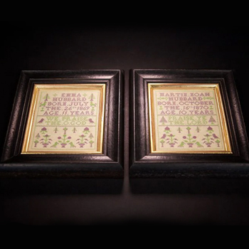 Hands Across The Sea Samplers - Emma & Martin Noah Hubbard 1869-1870 MAIN