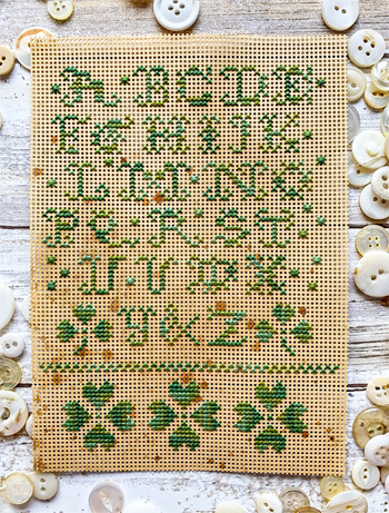 lucy beam love in stitches cross stitch lucky paper sampler cross stitch