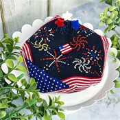 Little Stitch Girl - Stars & Stripes Biscornu THUMBNAIL