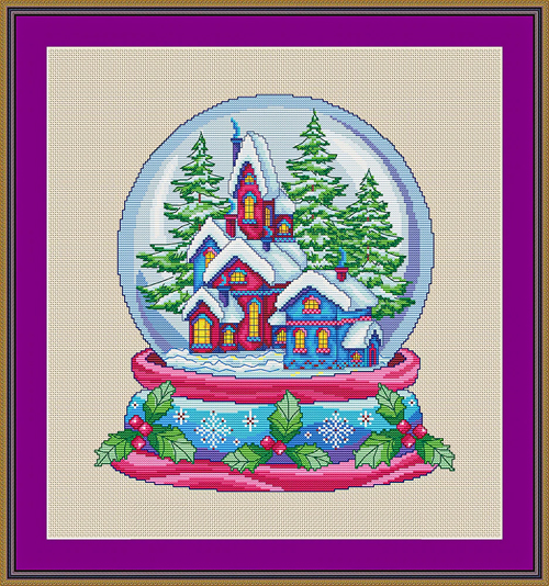 cross stitching art cozy village cross stitch