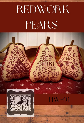 Annie Beez Folk Art - Redwork Pears MAIN