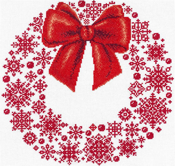 Imaginating - Redwork Snowflake Wreath 3355 MAIN