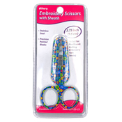 Allary Embroidery Scissors with Sheath 3.75" - Buttons THUMBNAIL