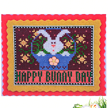 Val's Stuff - Happy Bunny Day Easter Ornament Kit CS213 MAIN