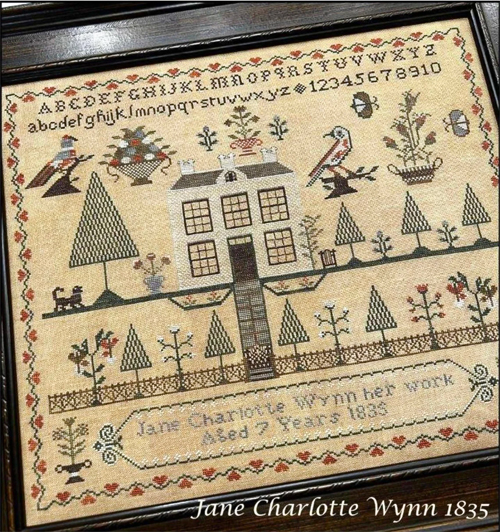 the scarlett house cross stitch jane charlotte wynn 1835 historical