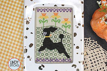 Lindy Stitches - Dogs In The Garden - Frolicking In The Daffodils (Spring) MAIN