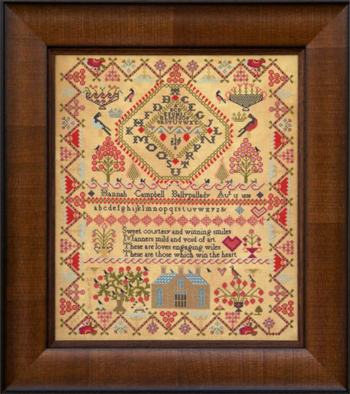 Hands Across The Sea Sampler - Hannah Campbell 1838 MAIN