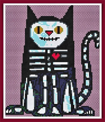 susanamm cross stitch skeleton cat contemporary needlework susana ...