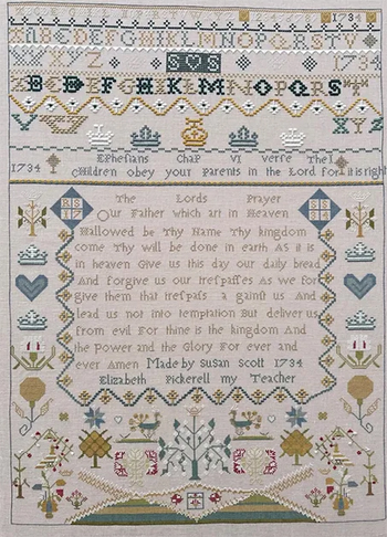 Gentle Pursuit Designs - Susan Scott 1734 English Sampler MAIN