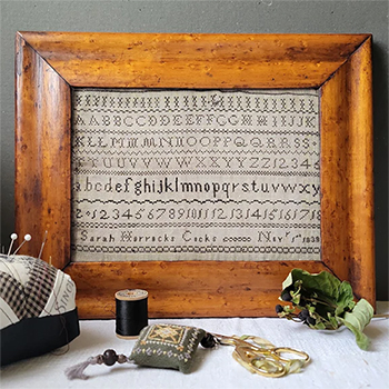 The Wishing Thorn - Sarah Horrocks Cocks Sampler 1838 MAIN