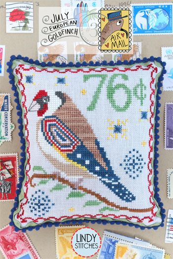 Lindy Stitches - Air Mail - July European Goldfinch MAIN