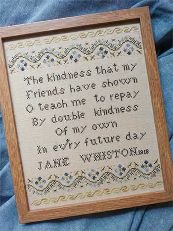 Mojo Stitches - On Kindness: Jane Whiston 1818 MAIN