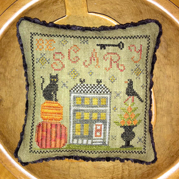 chessie & me cross stitch be scarey pyn pillow needlework be scary pin ...